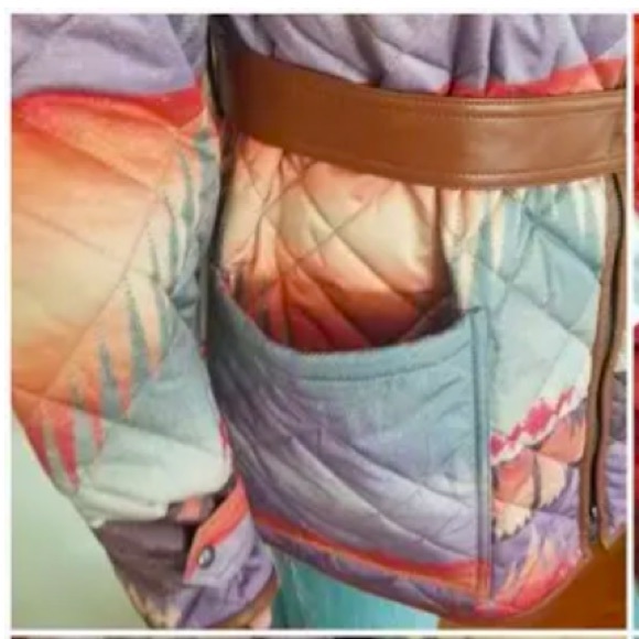 POLO RALPH LAUREN Quilted Colorful Southwestern Jacket Real Leather Trim XXL NEW - Picture 9 of 12
